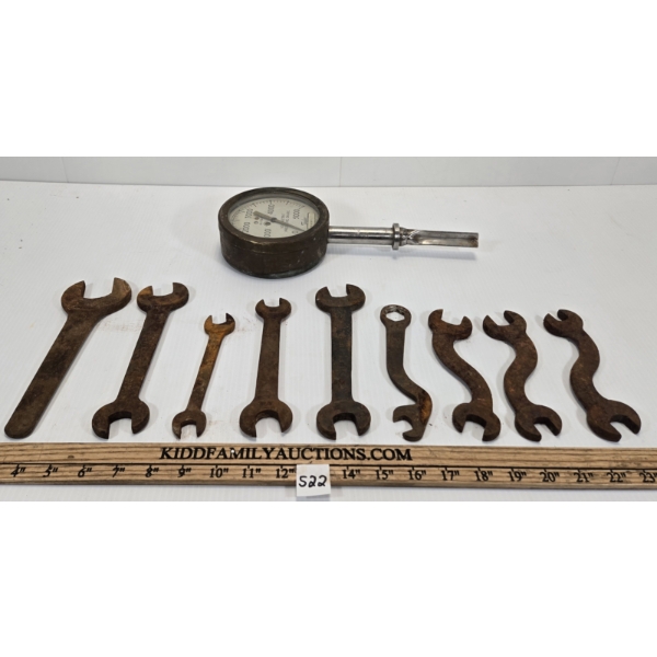 QTY OF WRENCHES & TAYLOR PRESSURE GAUGE
