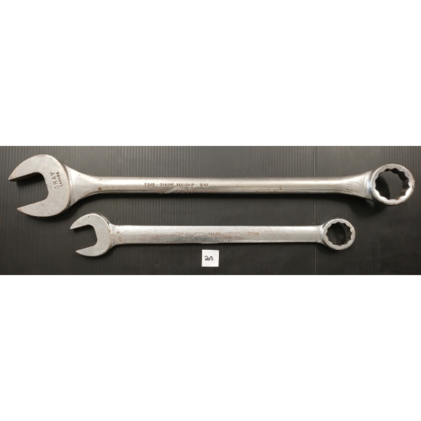 LOT OF 3 - GRAY AND PROTO LARGE COMBINATION SPANNER WRENCHES