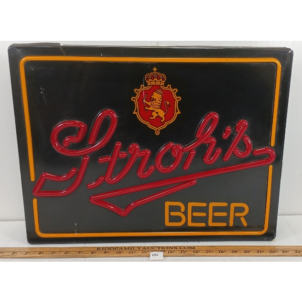 EVERBRITE ELECTRIC STROTH'S BEER LIGHT UP PLASTIC SIGN