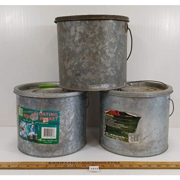 LOT OF 3 - STEEL LIVE WELLS - INCL, BELL