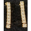 Image 1 : PAIR OF - 18K GOLD PLATED PRINCESS CUT SIMULATED DIAMOND (CZ) TASSEL EARRINGS