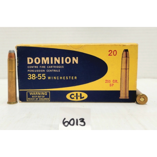 AMMO: 20X DOMINION .38-55 WIN 255 GR. SP