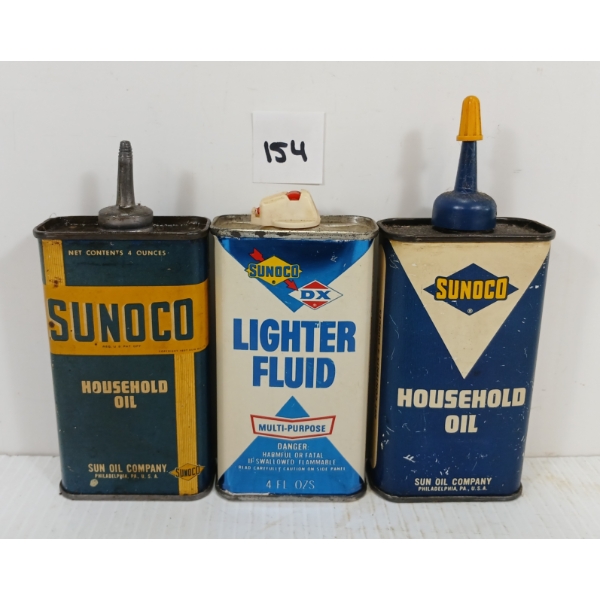 LOT OF 3 - SUNOCO OILERS - INCL HOUSEHOLD & LIGHTER FLUID