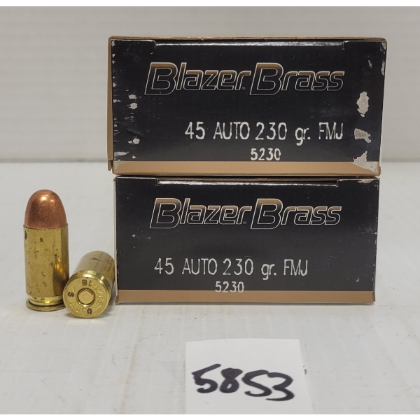 AMMO: 100X BLAZER BRASS .45 AUTO 230 GR. FMJ