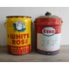 Image 4 : LOT OF 2 - ESSO & WHITE ROSE EN-AR-CO MOTOR OIL PAILS - 5GAL