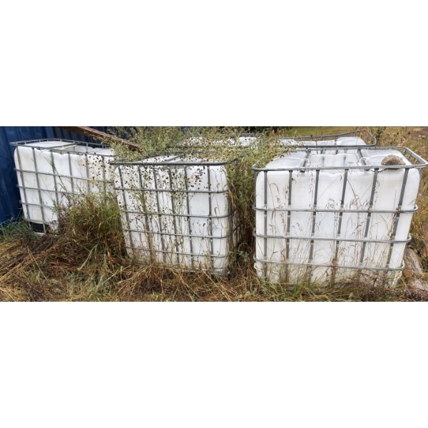 LOT OF 3 - CAGED WATER TANKS - 1000 L