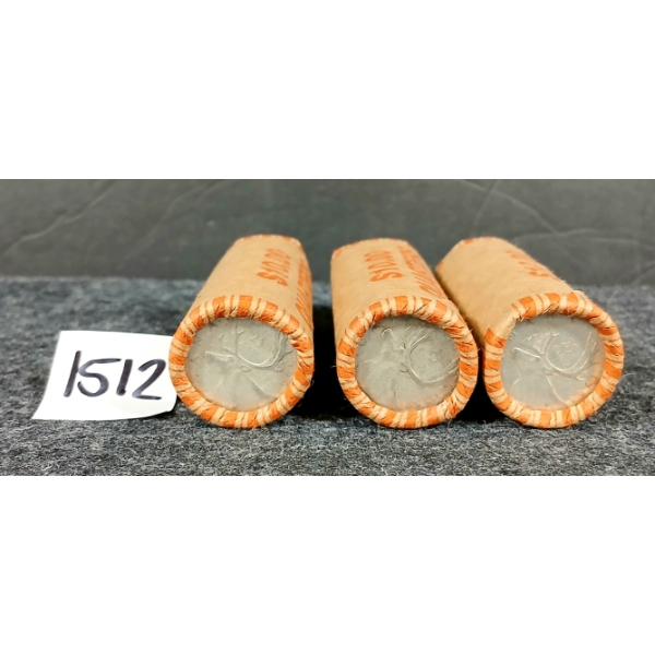 LOT OF 3 - UNOPENED ROLLS OF CDN 25 CENT COINS - INCL 1966