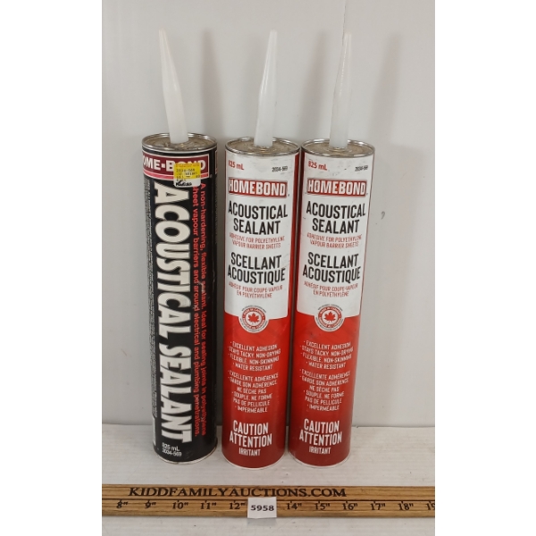 LOT OF 3 - HOME BOND ACOUSTICAL SEALANTS