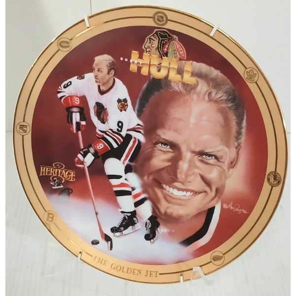 "THE GOLDEN JET" BOBBY HULL COLLECTIBLE PLATE W/ CERTIFICATE