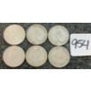 Image 2 : LOT OF 6 - 1955-1966 CDN 25 CENT COINS