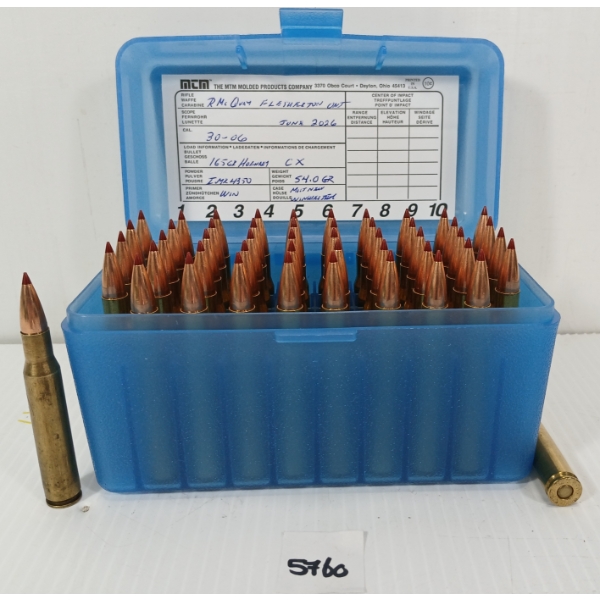 AMMO: 50X MIXED .30-06 SPRG - 165GR - HORNADY CX - RELOADS