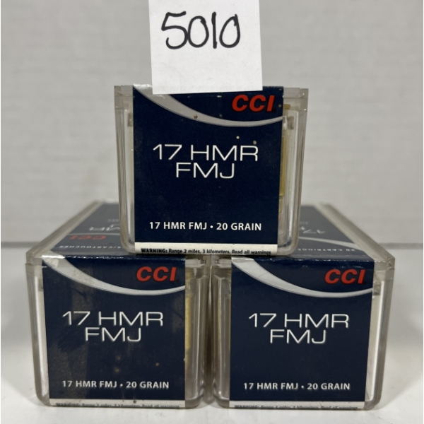 AMMO: 150X CCI .17 HMR - 20 GR - FMJ - SMALL GAME - SEALED