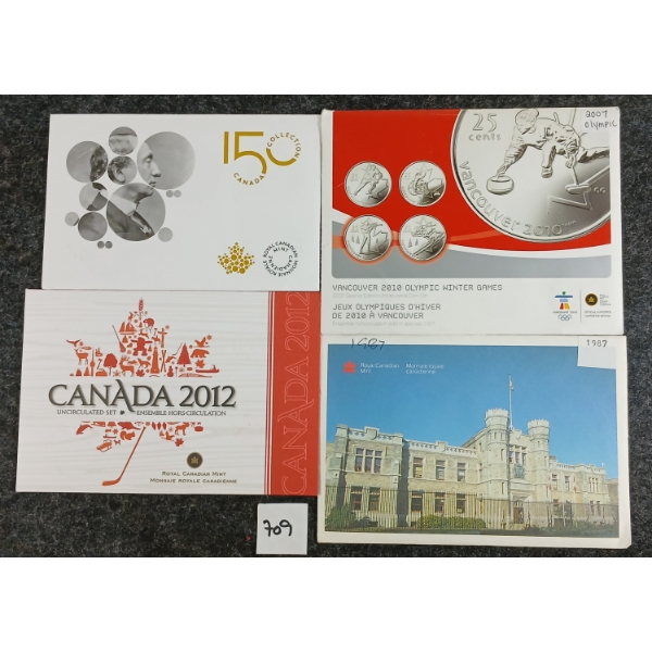 LOT OF 4 - 1987-2015 RCM UNCIRCULATED SETS - VANCOUVER OLYMPIC WINTER GAMES, ETC