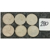Image 1 : LOT OF 6 - 1943-1966 CDN 25 CENT COINS