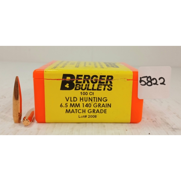 BULLETS: 43X BERGER 6.5MM - 140GR - SEALED