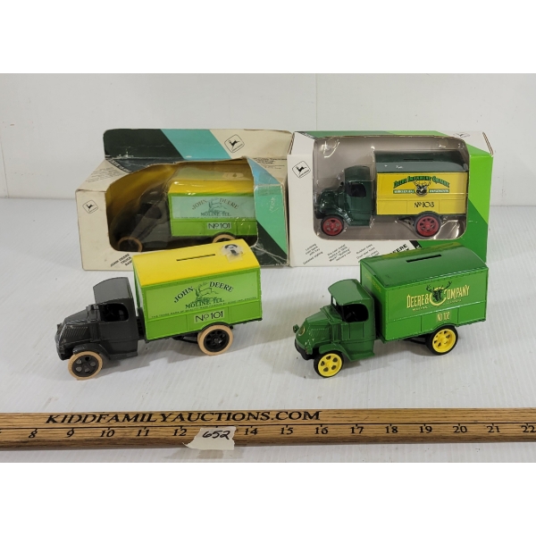 LOT OF 4 - ERTL JOHN DEERE DIECAST COIN BANKS