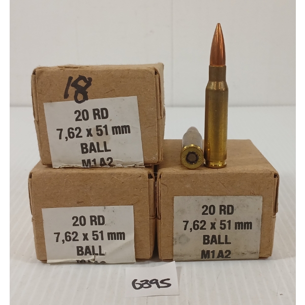 AMMO: APPROX 60X 7.62X51MM MILITARY RNDS