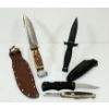 Image 1 : LOT OF 4 - HUNTING & FOLDING KNIVES - INCL ANTLER HANDLE, IMPERIAL, SWHRT9B, ETC