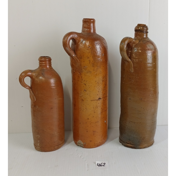 LOT OF 3 - GERMAN CERAMIC GLAZED SELTZER JUGS - INCL NASSAU & APOLLINARIS
