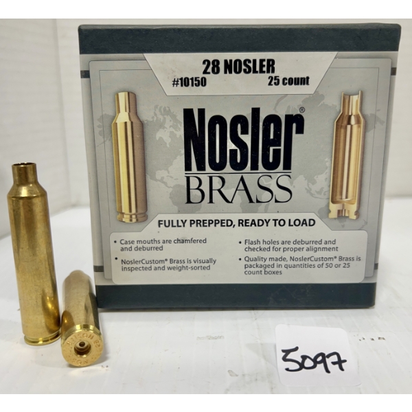 BRASS: 25X NOSLER .28 NOSLER - AS NEW
