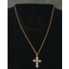 Image 1 : 18K GOLD PLATED SIMULATED DIAMOND CROSS NECKLACE