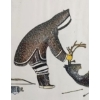 Image 2 : "HUNTING WITH THE BOW" BY KANANGINAK POOTOOGOOK(1935 - 2010) - FRAMED STONECUT & STENCIL