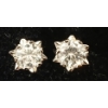 Image 1 : PAIR OF STERLING SILVER MOISSANITE LAB DIAMOND SNOWFLAKE STUD EARRINGS