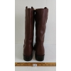 Image 4 : PAIR OF MEN'S SQUARE TOE BROWN LEATHER BOOTS