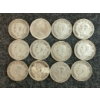 Image 2 : LOT OF 12 - 1945-1965 CDN 25 CENT COINS 
