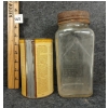 Image 4 : LOT OF 2 - BLUE RIBBON GLASS CANNING JAR & WILSON'S ROLLED OATS CAN