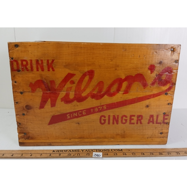 WILSON'S GINGERALE WOOD CRATE