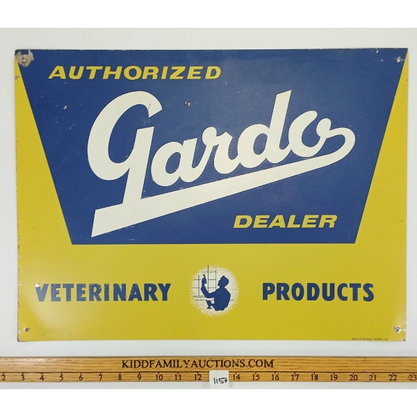 1960 GARDO VETERINARY PRODUCTS SST SIGN