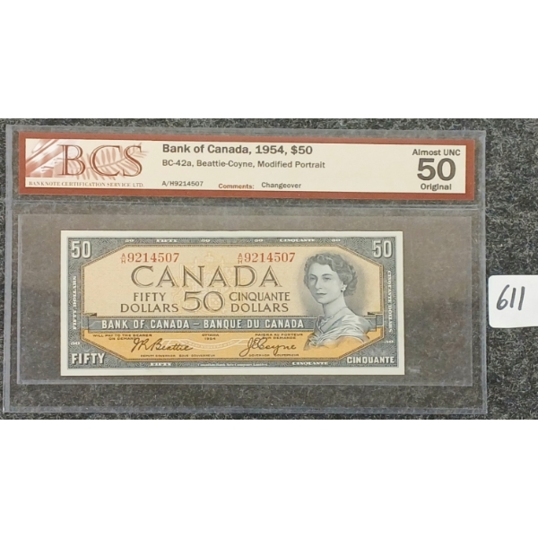 1954 CDN $50 BANKNOTE - BCS GRADED