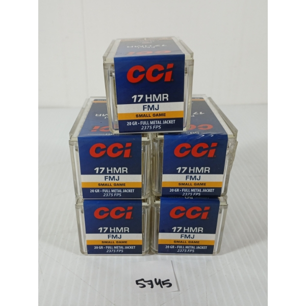AMMO: 250X CCI SMALL GAME .17 HMR - 20GR - FMJ