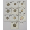 LOT OF 10 - CDN 5 CENT COINS - INCL SILVER