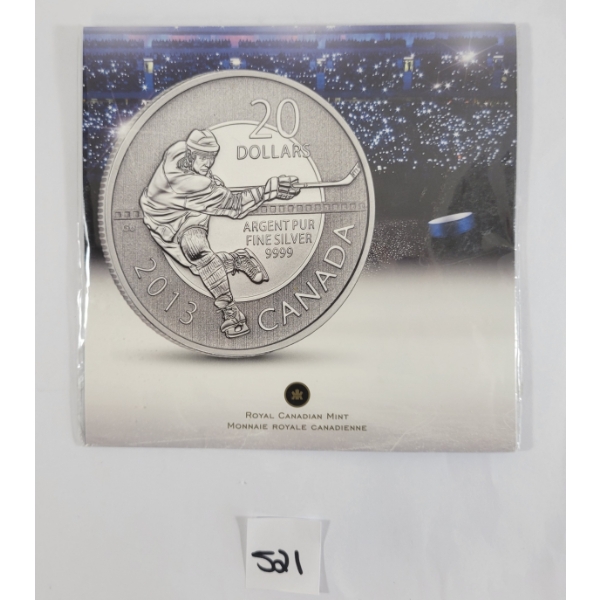 2013 RCM $20 SILVER COIN - HOCKEY PLAYER - SEALED