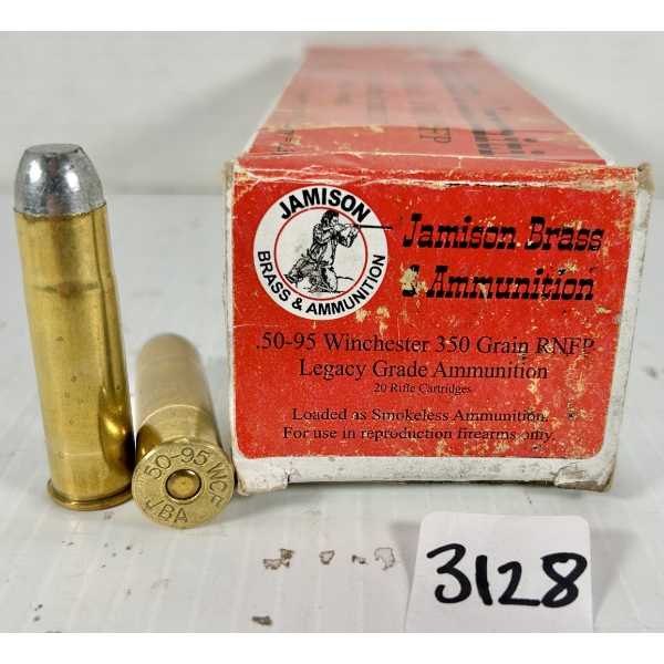 AMMO: 20X JBA .50-95 WIN - 350 GR LEAD RNFP
