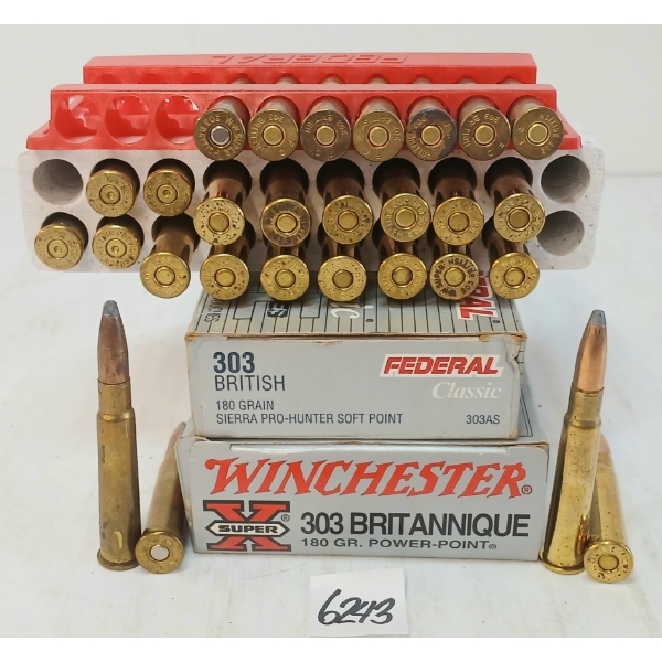 AMMO / BRASS: 38X FEDERAL & WINCHESTER .303BRIT - 180GR