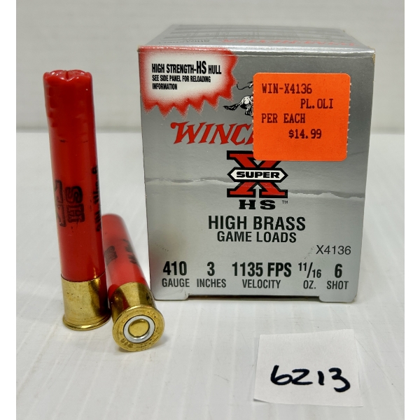 AMMO: 25X WINCHESTER .410 GA 3 IN NO 6
