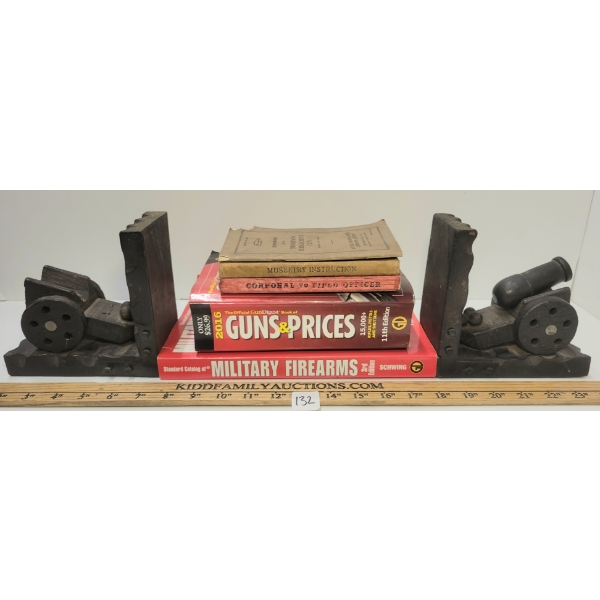 LOT OF 6 - BOOKS, BOOK ENDS  - HANDBOOK THOMPSON SUBMACHINE GUN, GUNS & PRICES, ETC
