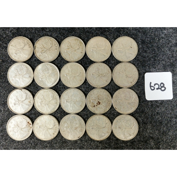 LOT OF 20 - 1968 CDN 25 CENT COINS