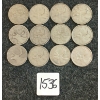 Image 1 : LOT OF 12 - 1937-1968 CDN 25 CENT COINS 