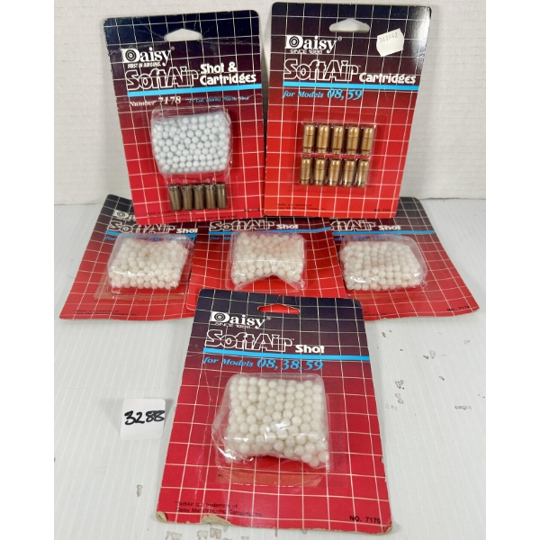 PELLETS: APPROX 1250X 6 MM AIRSOFT BB'S & 15X CARTRIDGES
