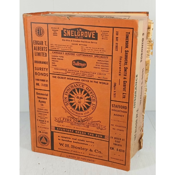 1960 "TORONTO CITY DIRECTORY"