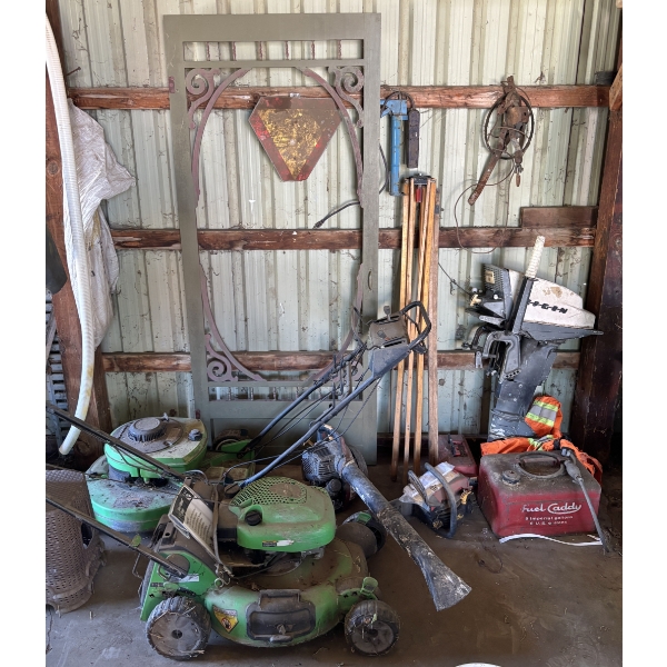 JOB LOT - PUSH MOWERS, ELGIN 18HP MOTOR, TRANSIT & BLOWER