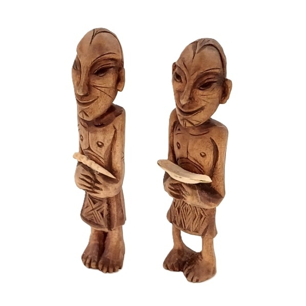 LOT OF 2 - "GUARDIAN MALE SPIRIT" BY LARISSA POPOVA KARNITSKY - ALDER WOOD