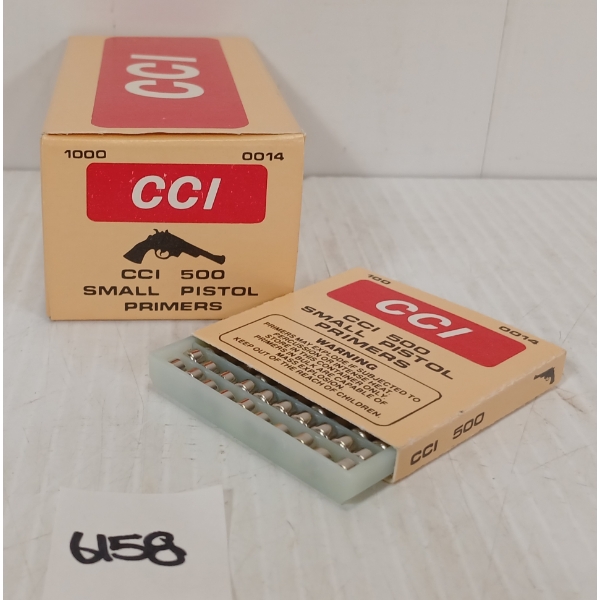 PRIMERS: 1000X CCI 500 SMALL PISTOL PRIMERS