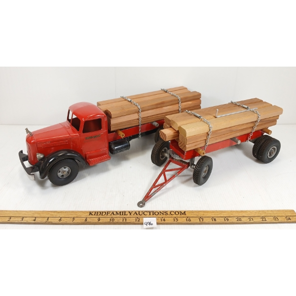SMITH MILLER L MACK LUMBER TRUCK W/ PUP TRAILER