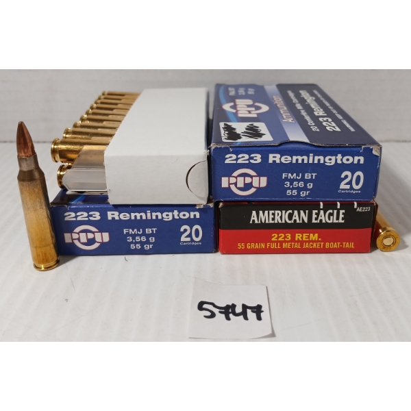 AMMO: 60X FEDERAL & REMINGTON .223 REM - 55GR - FMJ BT 