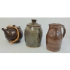 Image 1 : LOT OF 3 - TEAPOT, JAR & PITCHER STONEWARE POTTERY 